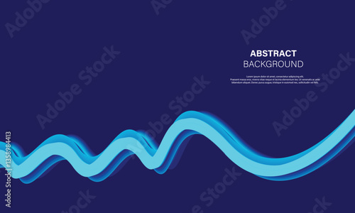 Abstract background premium design 3d fluid colorful blue on blue vector design.