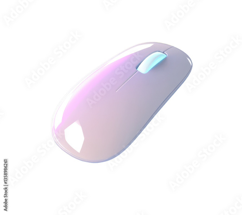 wireless computer mouse pastel pink gradient on transparent background