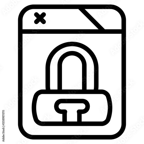 Encrypted Map Line Icon