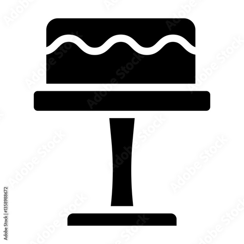 Birthday Cake Topper Vector Glyph Icon Design
