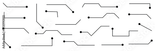 Callouts titles set. Digital callouts . Line callout label set. isolated on black  and white background. Vector illustration. EPS 10 .