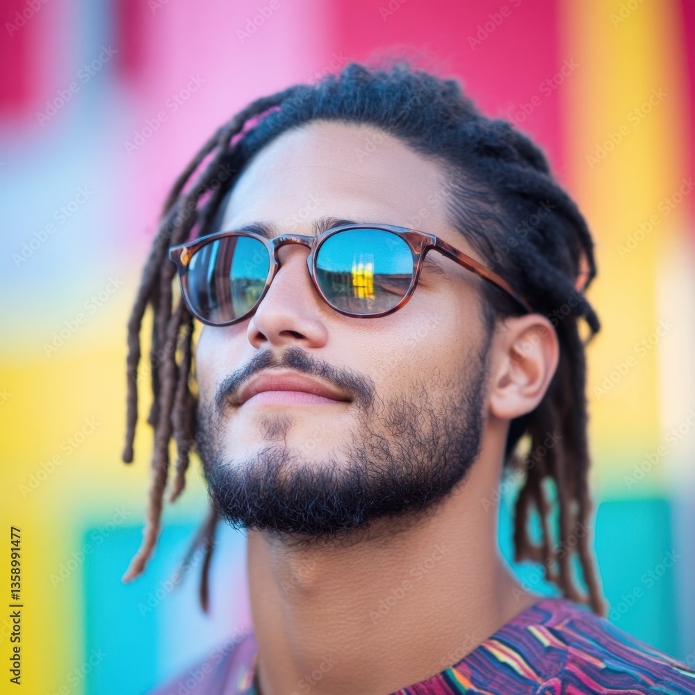Man with dreadlocks in sunglasses Man with dreadlocks in sunglasses