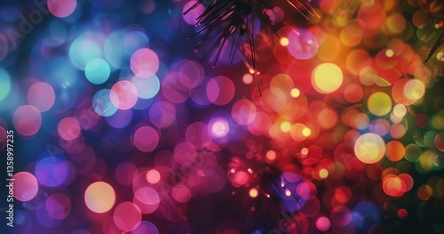 Colorful shimmering holiday lights background