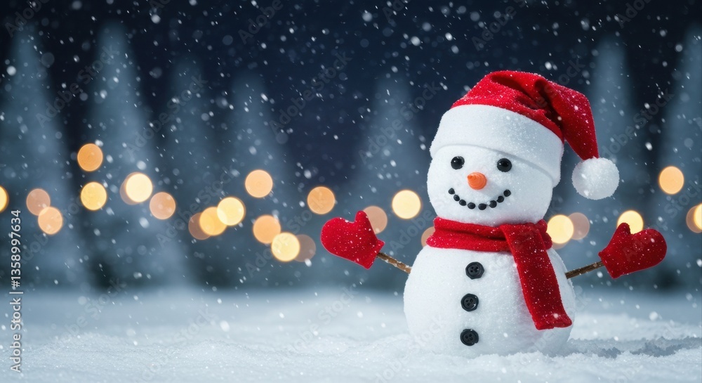 Snowy snowman scene, perfect for winter. Snowy snowman scene, perfect for winter.