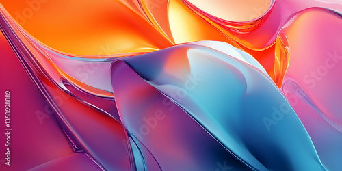 colorful abstract glossy forms background