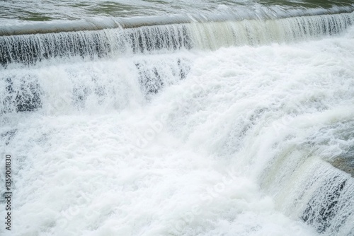 Stunning Waterfall Cascading Over a Dam: A Powerful Display of Nature's Force