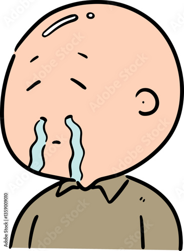 Illustration of elder man got runny nose
