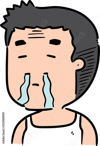 Illustration of man got runny nose