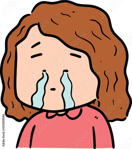 Illustration of woman got runny nose
