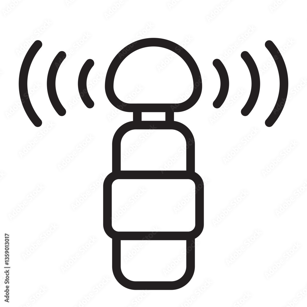 Wireless Microphone Vector Line Icon Design Wireless Microphone Vector Line Icon Design