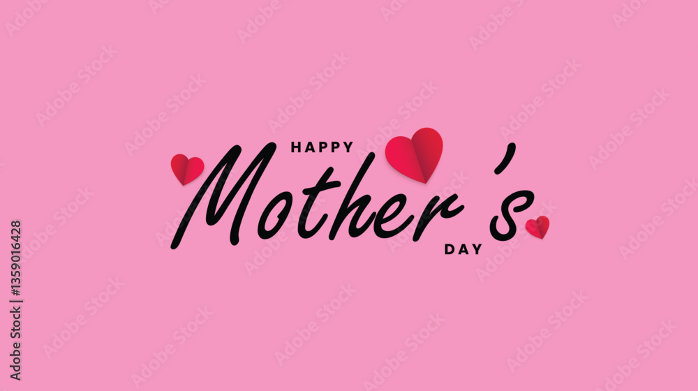 Happy mothers day background with heart element Mother's day greeting card. Vector illustration Happy mothers day background with heart element Mother's day greeting card. Vector illustration