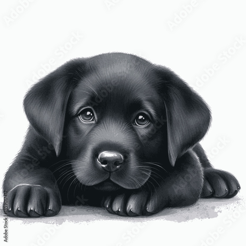 Labrador Retriever dog isolated watercolor vector illustration svg
