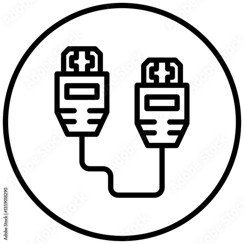 Vector Design Hdmi Cable Icon Style