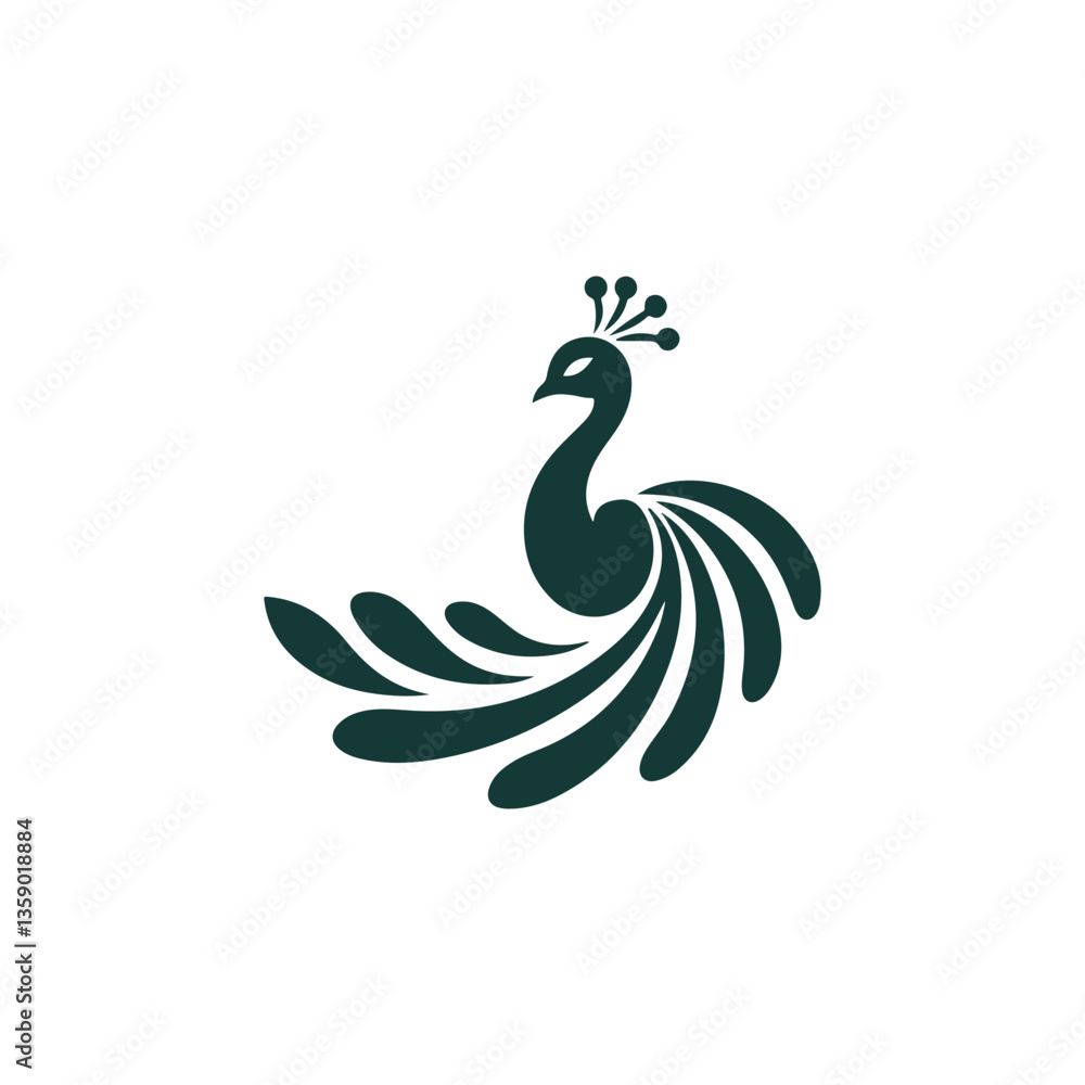 Fototapeta premium Peacock leaf logo