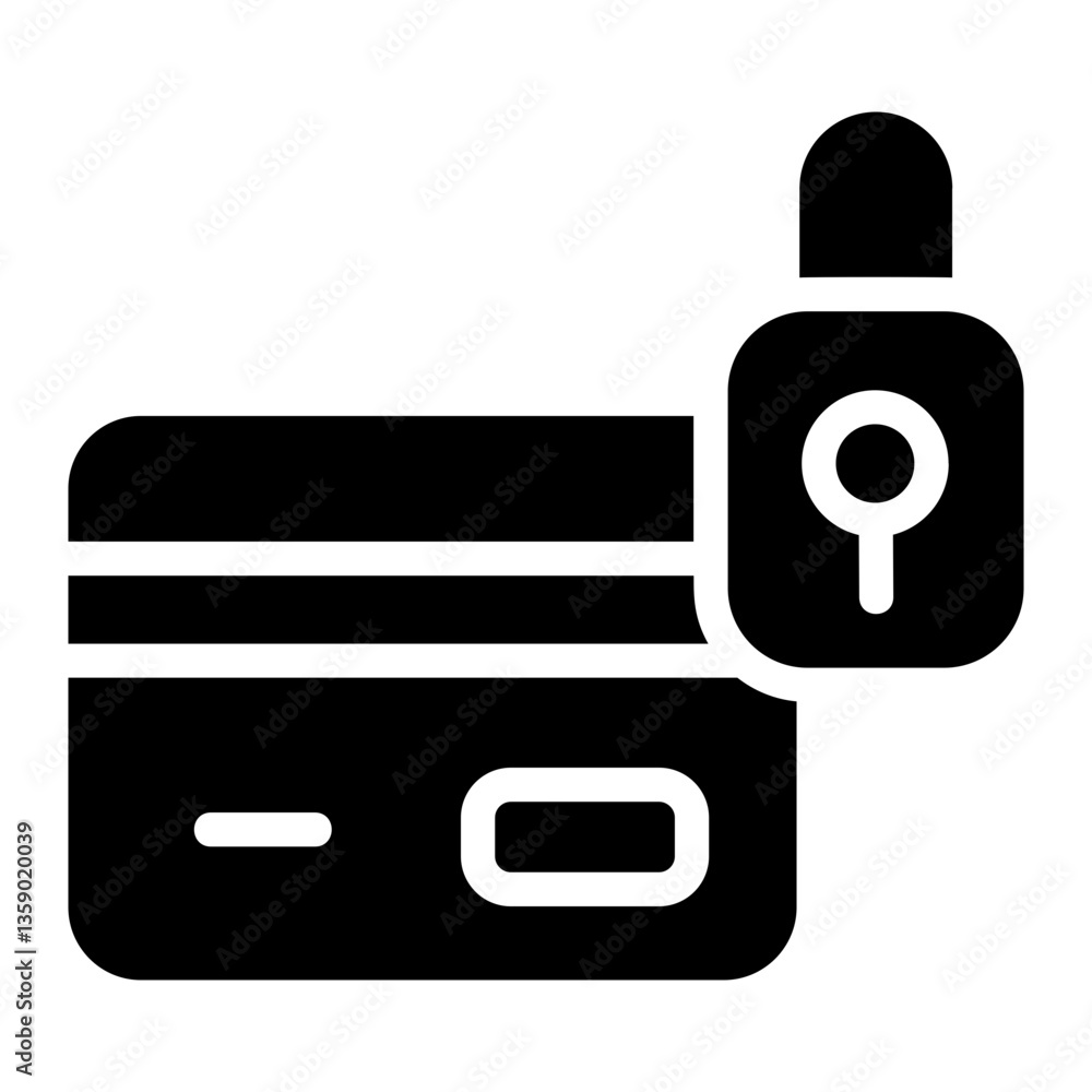 Credit card secure Solid Icon Credit card secure Solid Icon