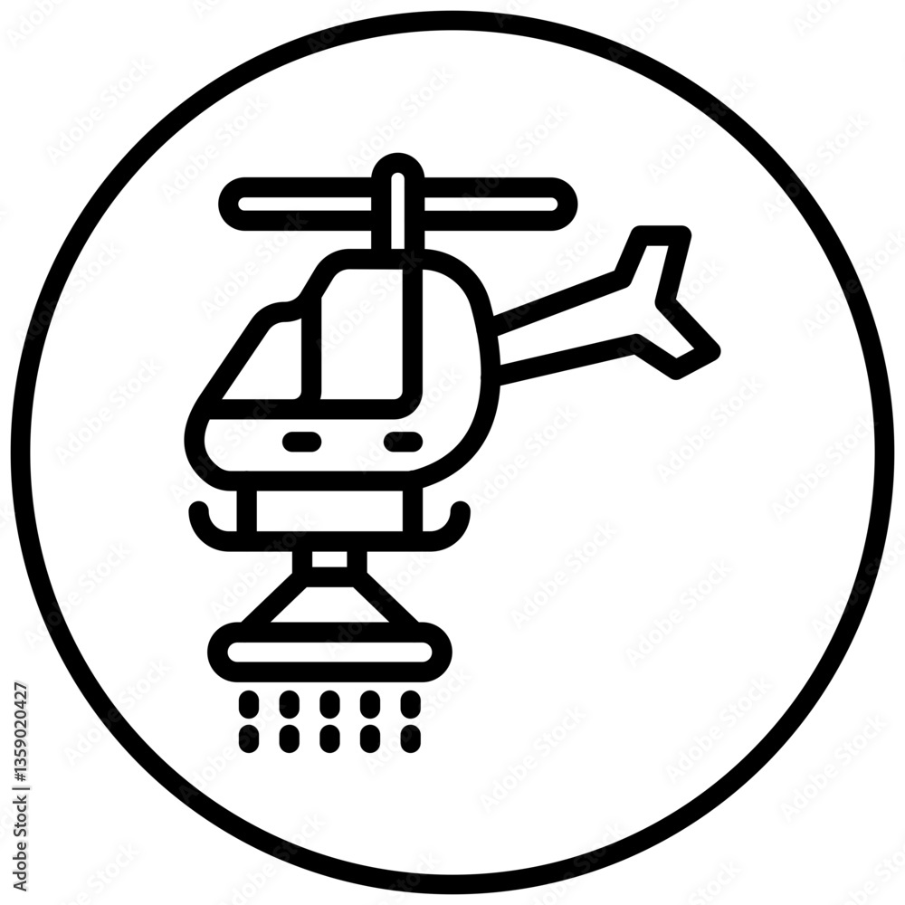Firefighter Helicopter Icon Style Firefighter Helicopter Icon Style