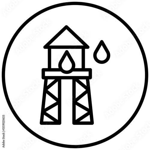 Water Tower Icon Style