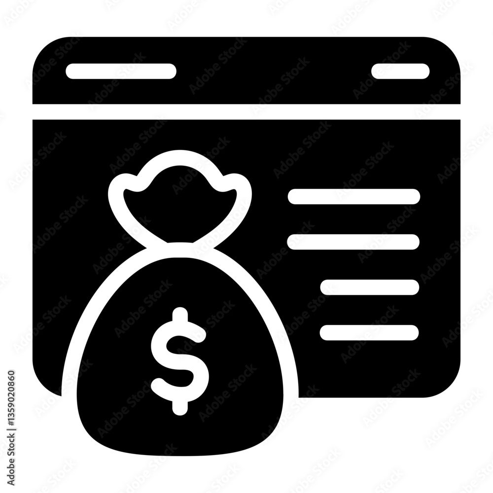 Digital income Solid Icon Digital income Solid Icon