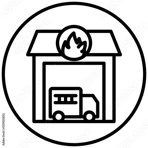 Firefighter Garage Icon Style