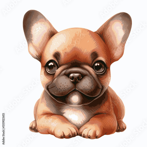 French Bulldog dog isolated watercolor vector illustration svg