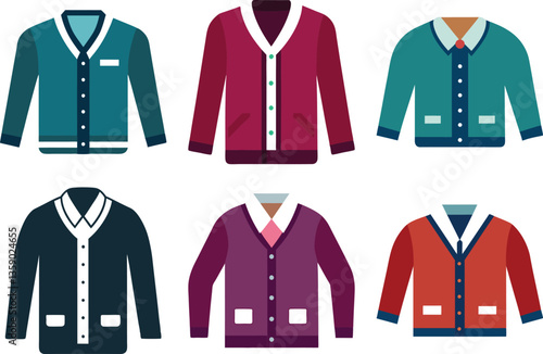 cardigan sweater vector, woman cardigan vector icon