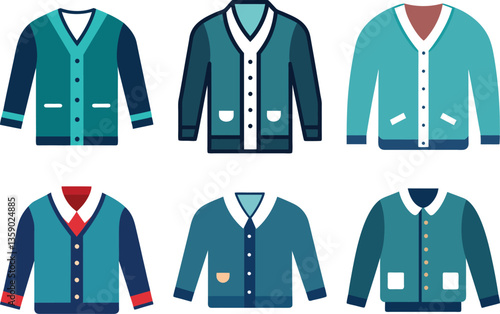 cardigan sweater vector, woman cardigan vector icon