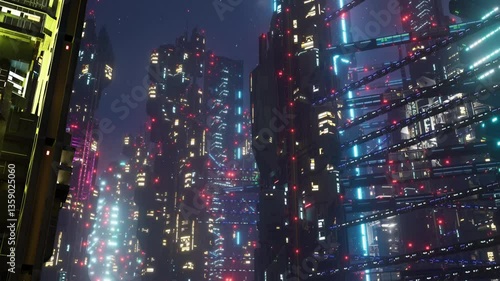 Wallpaper Mural Visualizing the future. Buildings radiating streams of energy and light. Torontodigital.ca