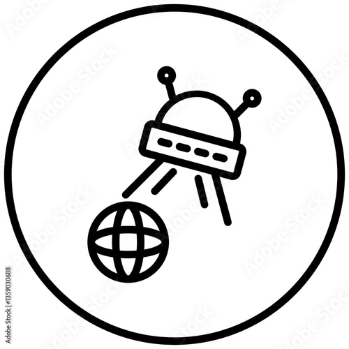 UFO Earth Icon Style
