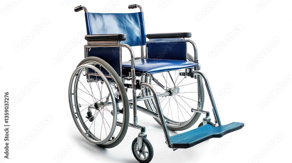 Fototapeta premium Blue Wheelchair on White Background