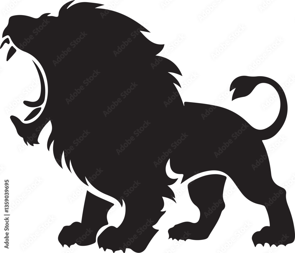 Fototapeta premium A Lion silhouette illustration vector .