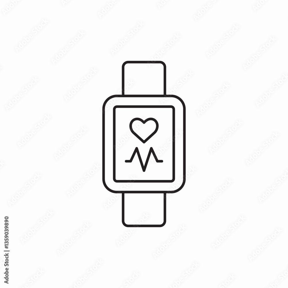 Smart watch health monitor icon vector sign