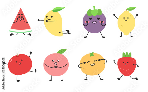 다양한 과일 캐릭터