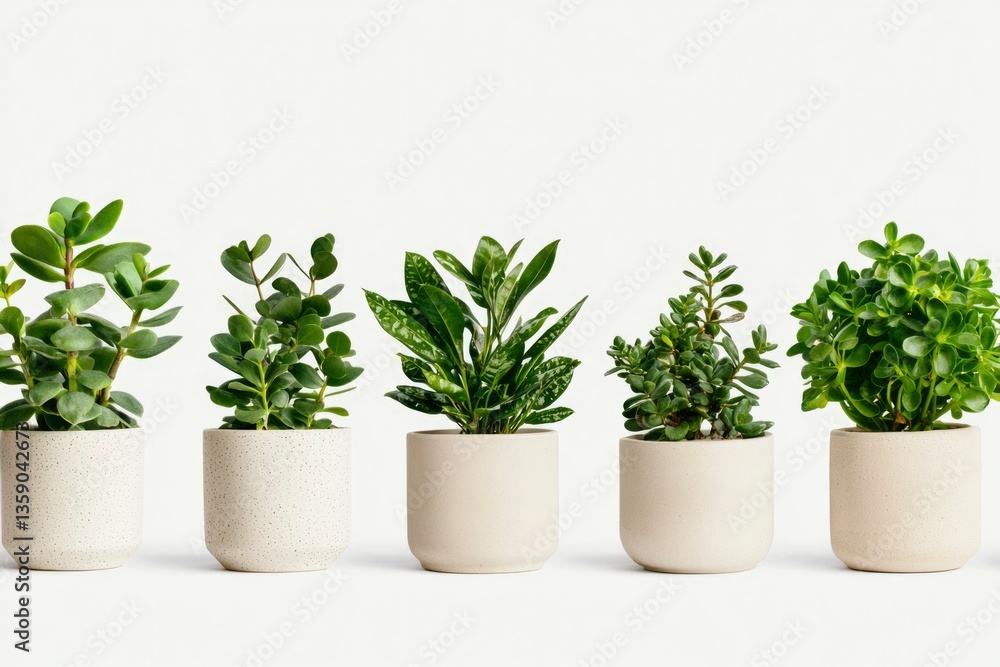 custom made wallpaper toronto digitalIndoor plants in pots sitting on white background for home decoration, gardening