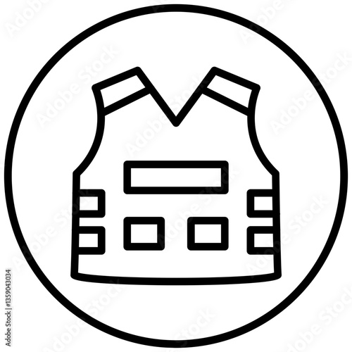 Bulletproof Vest Icon Style