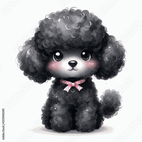 Poodle dog isolated watercolor vector illustration svg