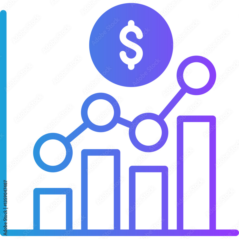 Profit glyph gradient icon Profit glyph gradient icon