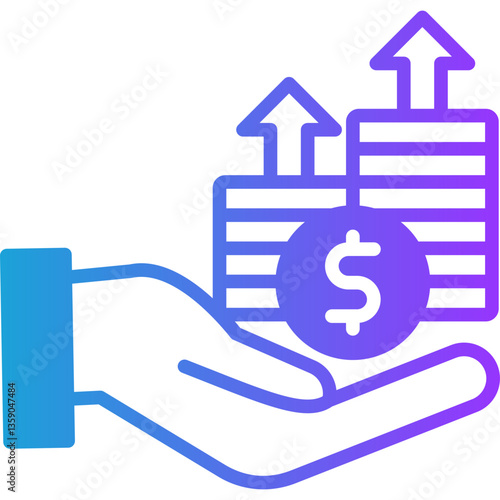 Creditors glyph gradient icon
