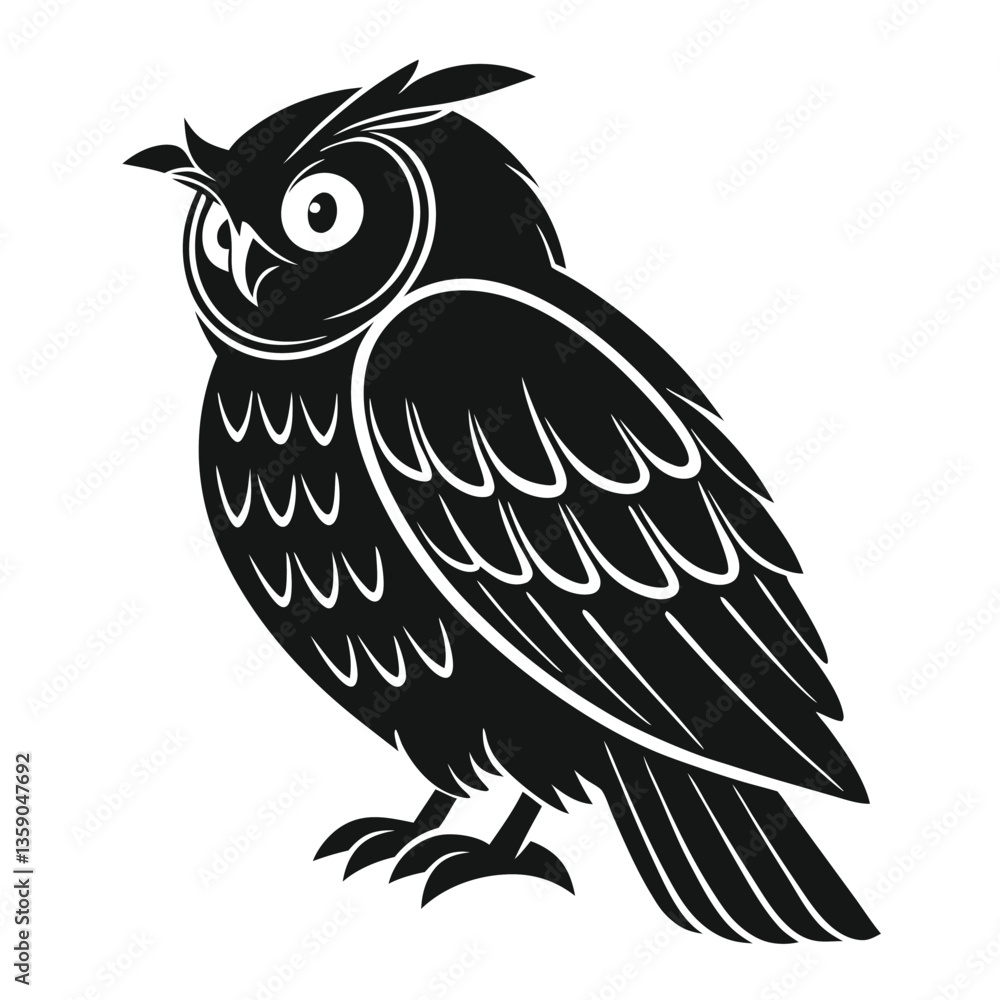 Fototapeta premium Modern Black Owl Shape Silhouette