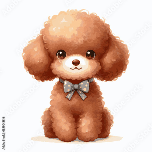 Poodle dog isolated watercolor vector illustration svg