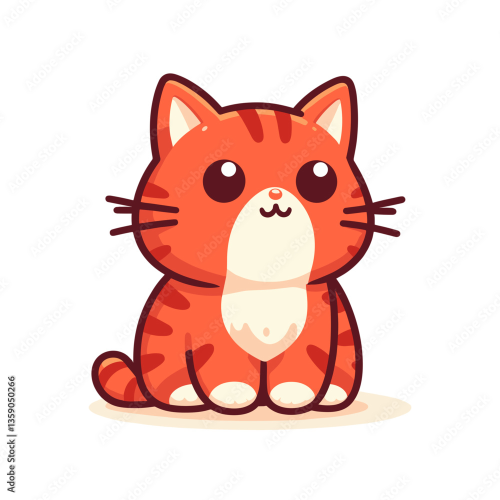 Cute orange tabby kitten in sitting pose on white background. Perfect for pet adoption materials, children's content, or feline care educational guides. Cute orange tabby kitten in sitting pose on white background. Perfect for pet adoption materials, children's content, or feline care educational guides.