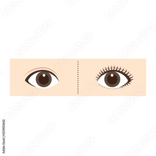 アイメイク前と後の比較 before after