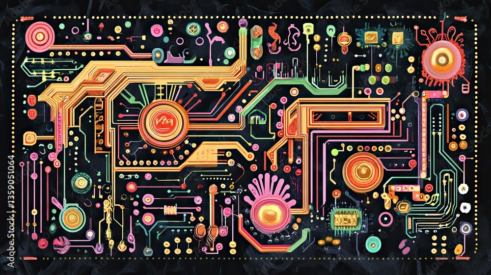 electronic pcb machine circuit path with gold color electronic pcb machine circuit path with gold color