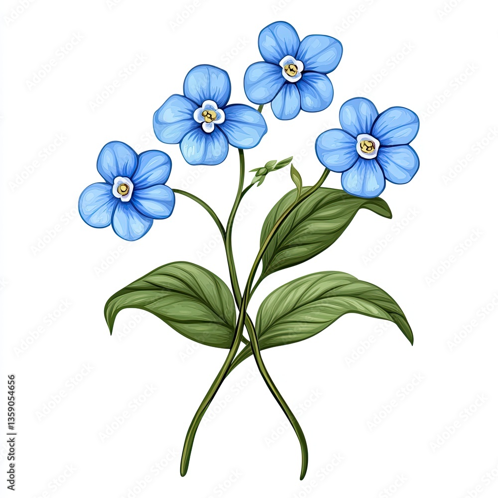 Naklejka premium Delicate Forget-Me-Nots (1)