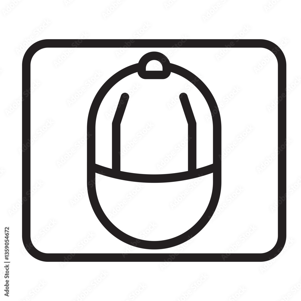 Obraz premium HipHop Cap Vector Line Icon Design