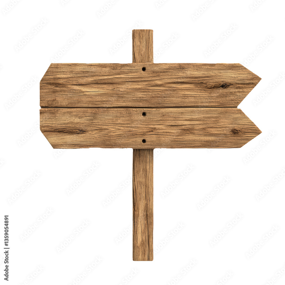 Fototapeta premium Wooden Signpost with Blank Directional Arrows for Custom Destinations and Messages