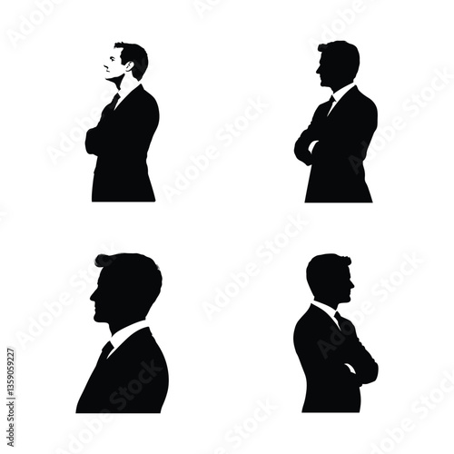 Lobbyist black silhouette isolated on white background
