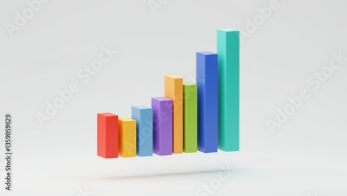 Free Download 3D colorful graph representing data visualization Illustrates business performance and growth metrics - GFXLoad