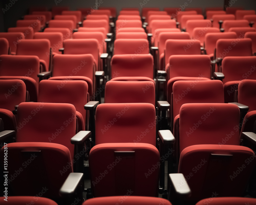 rows of empty red theater seats rows of empty red theater seats