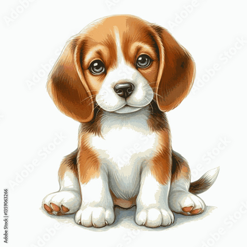 Beagle dog isolated watercolor vector illustration svg