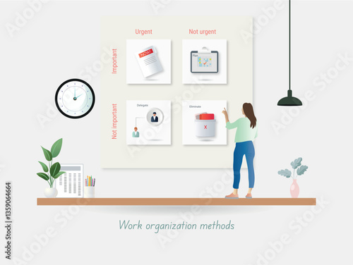 Manager using eisenhower matrix for task management and productivity